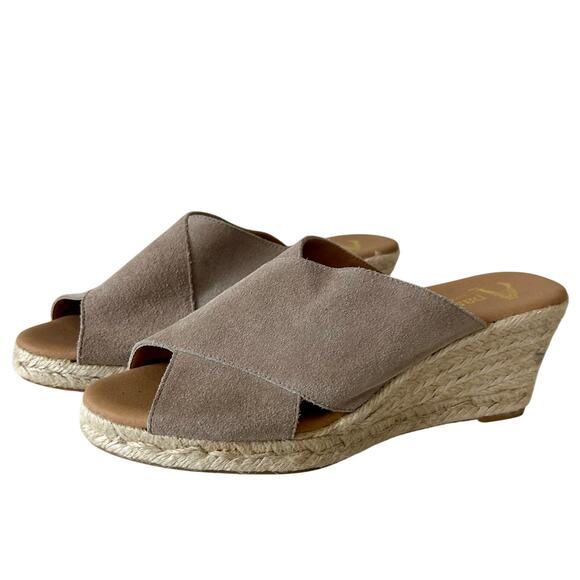 Paseart Espadrille platform wedge slides suede sandals summer minimalist 8 / 39 - Picture 1 of 12